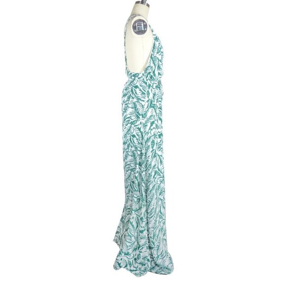 Harlyn Tropical Backless Maxi Dress Green Small bohemian beach resortwear summer - Picture 6 of 14